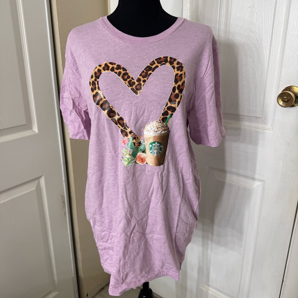 Purple Heart Leopard Print T-Shirt